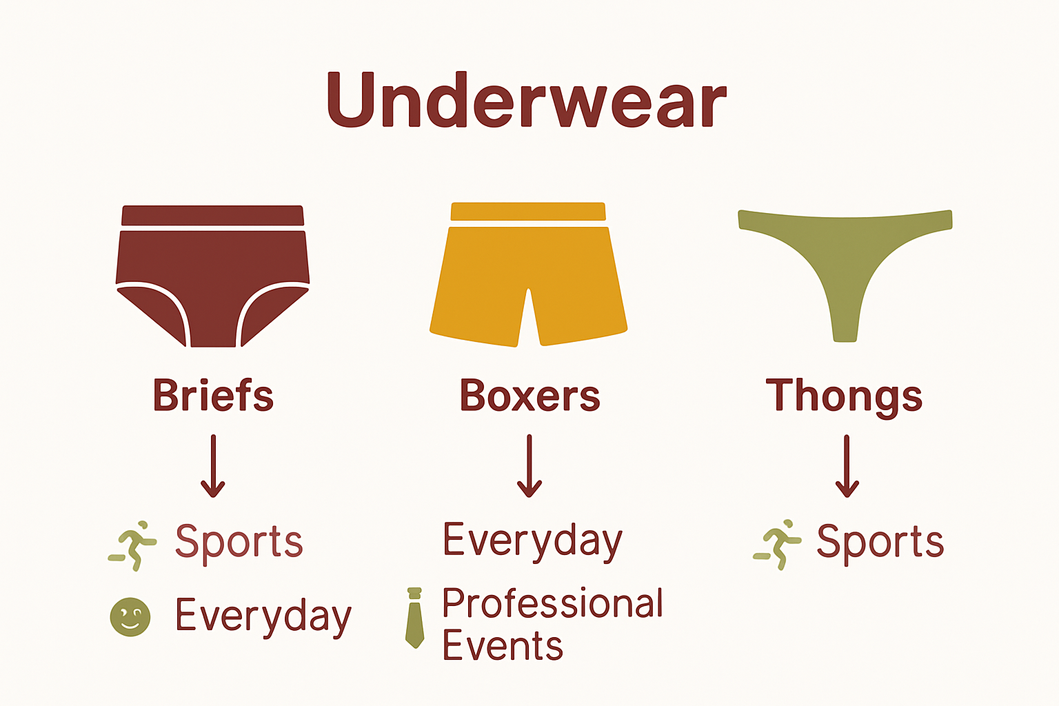 Comparison of underwear types and uses