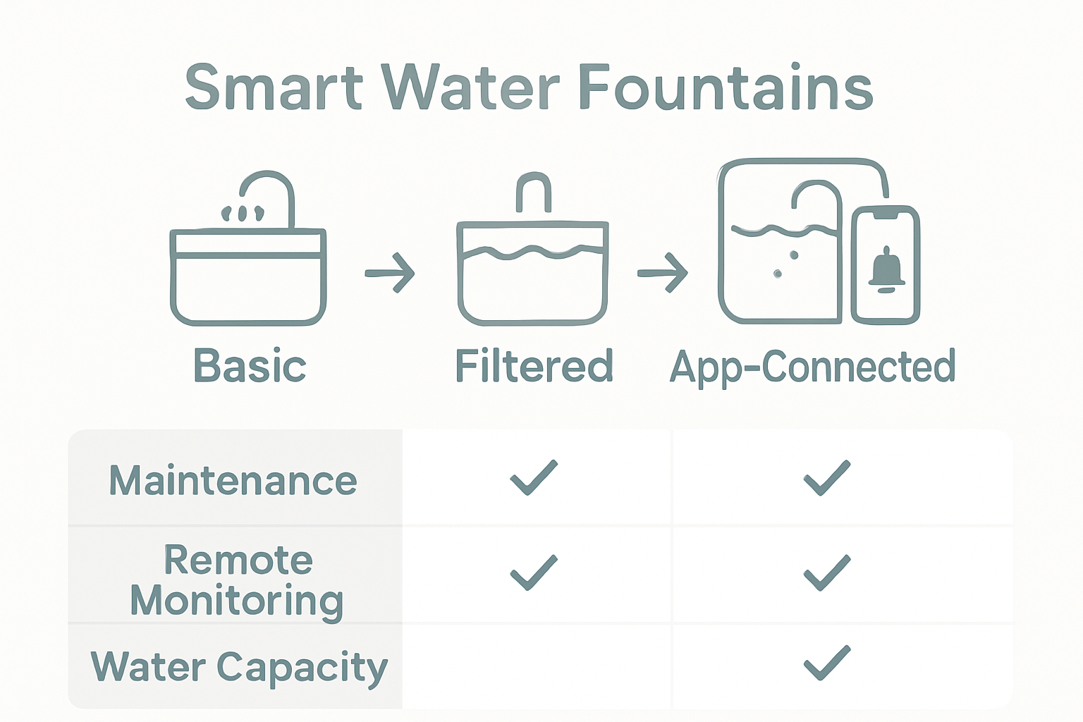 Comparison of smart water fountain types