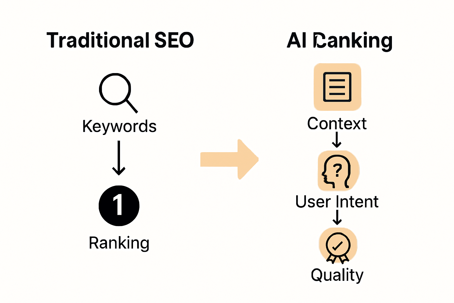 Infographic comparing SEO and AI optimization