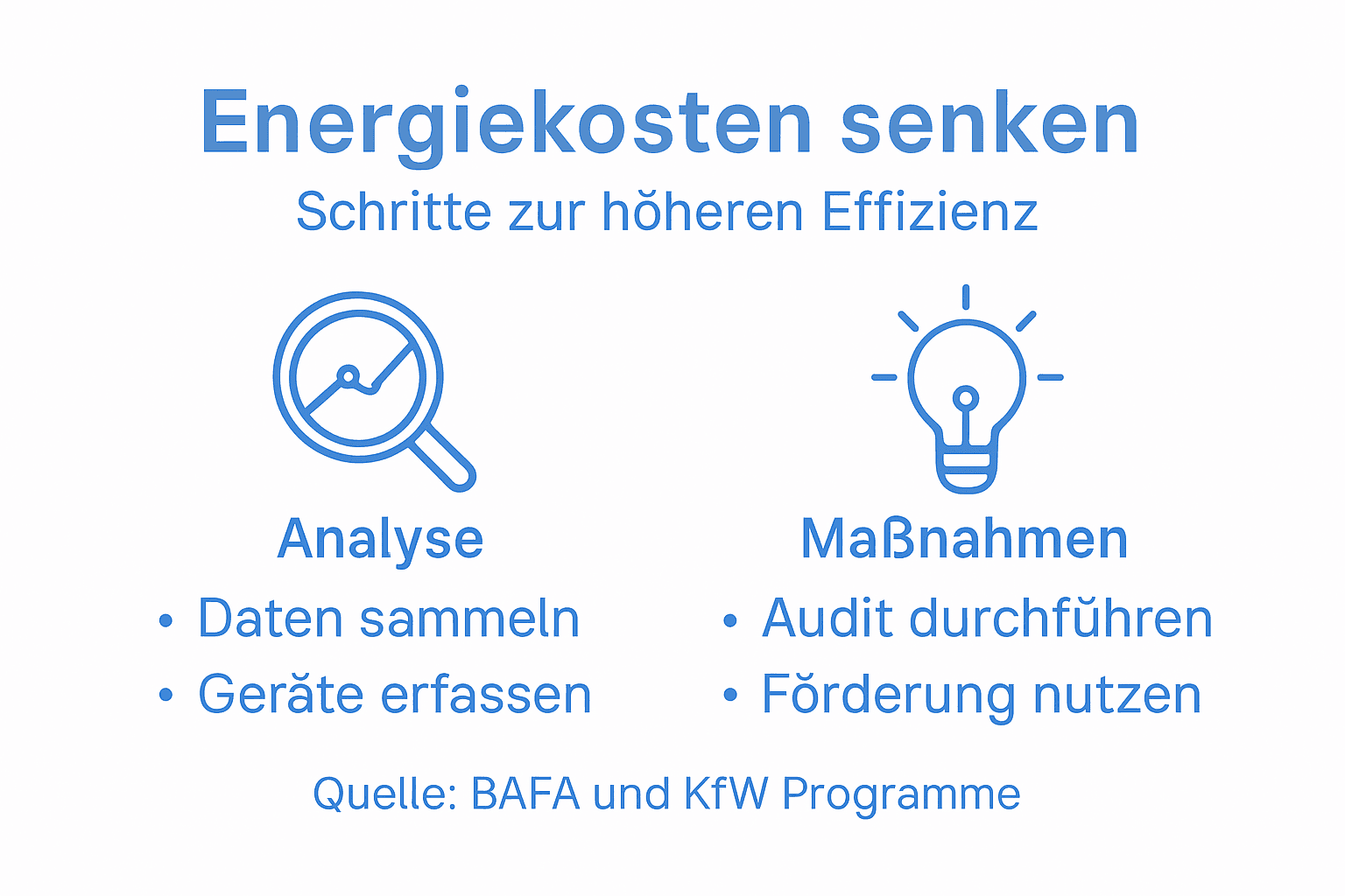 Schritt-für-Schritt-Anleitung zur Steigerung der Energieeffizienz als übersichtliche Infografik