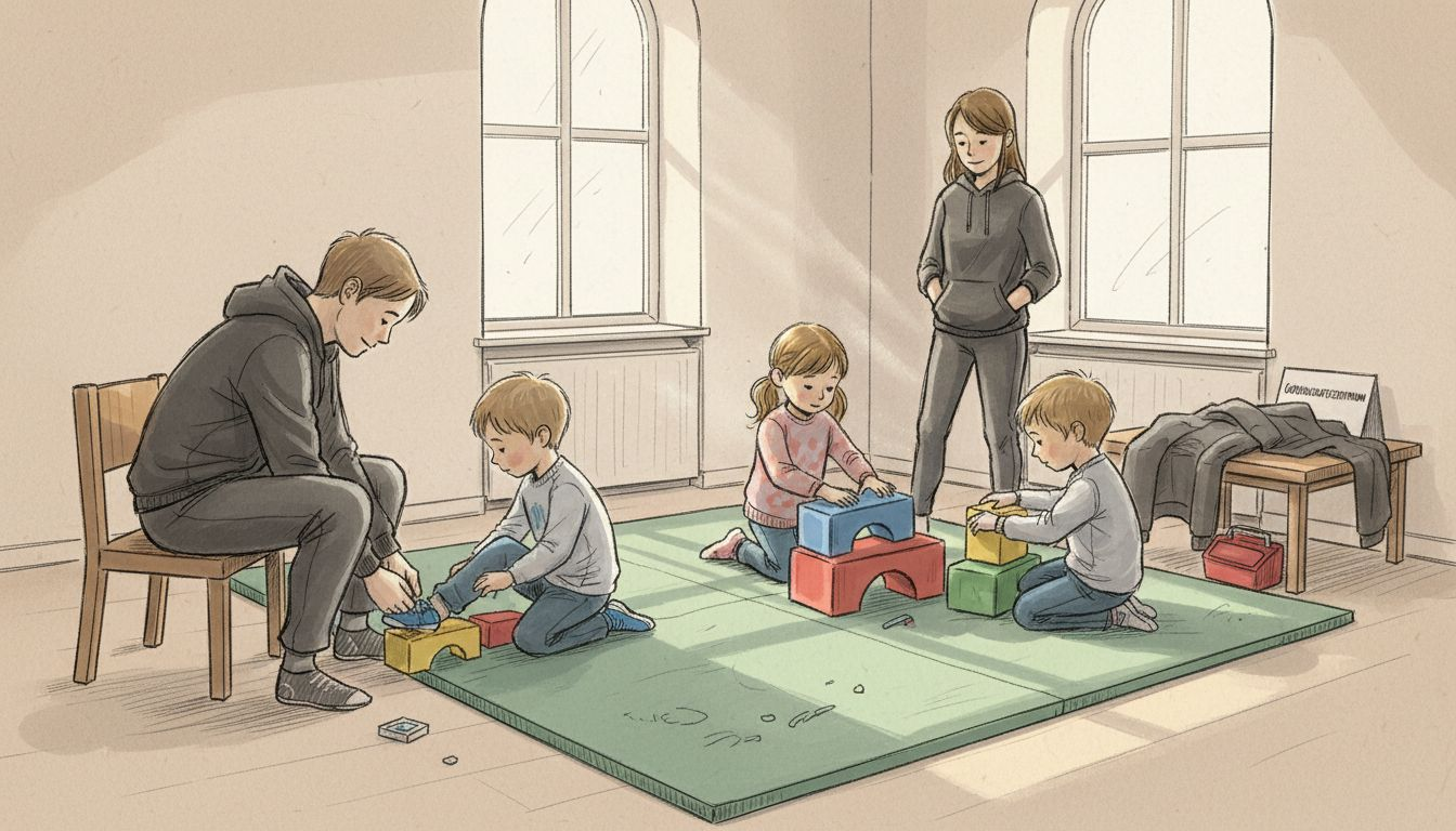 In einer gemütlichen Ecke spielen Kinder unbeschwert und sicher miteinander.