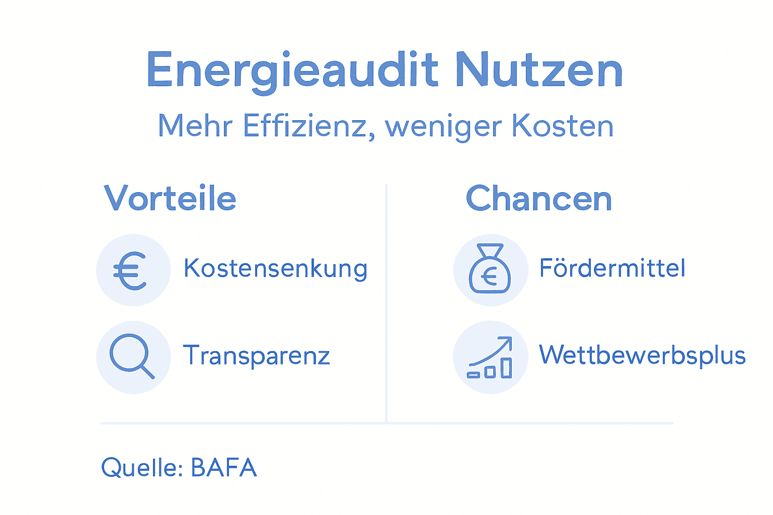 Infografik: Die wichtigsten Vorteile eines Energieaudits auf einen Blick