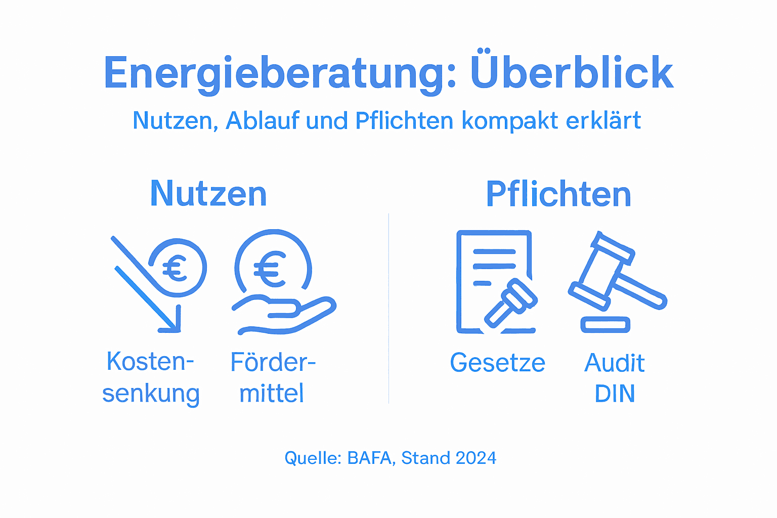 Infografik: Vorteile und gesetzliche Vorgaben der Energieberatung