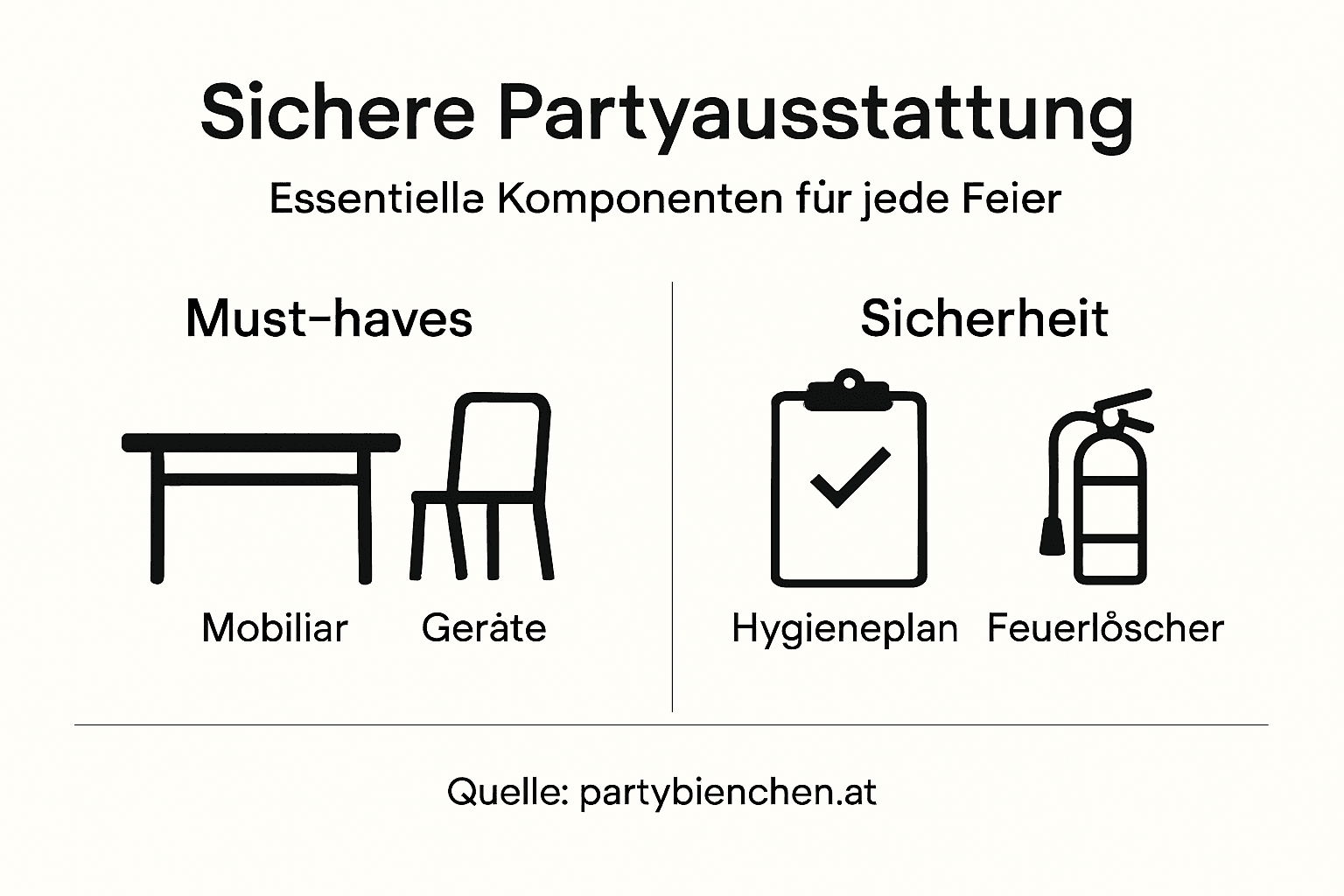 Alles Wichtige für eine sichere Party – übersichtlich in einer Infografik dargestellt