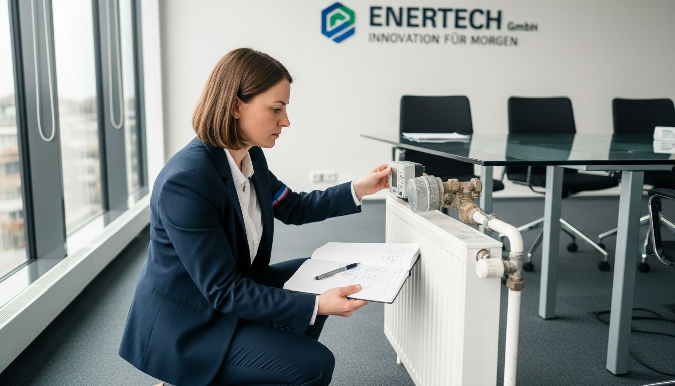 Eine Ingenieurin überprüft und bewertet Methoden zur Messung des Energieverbrauchs.