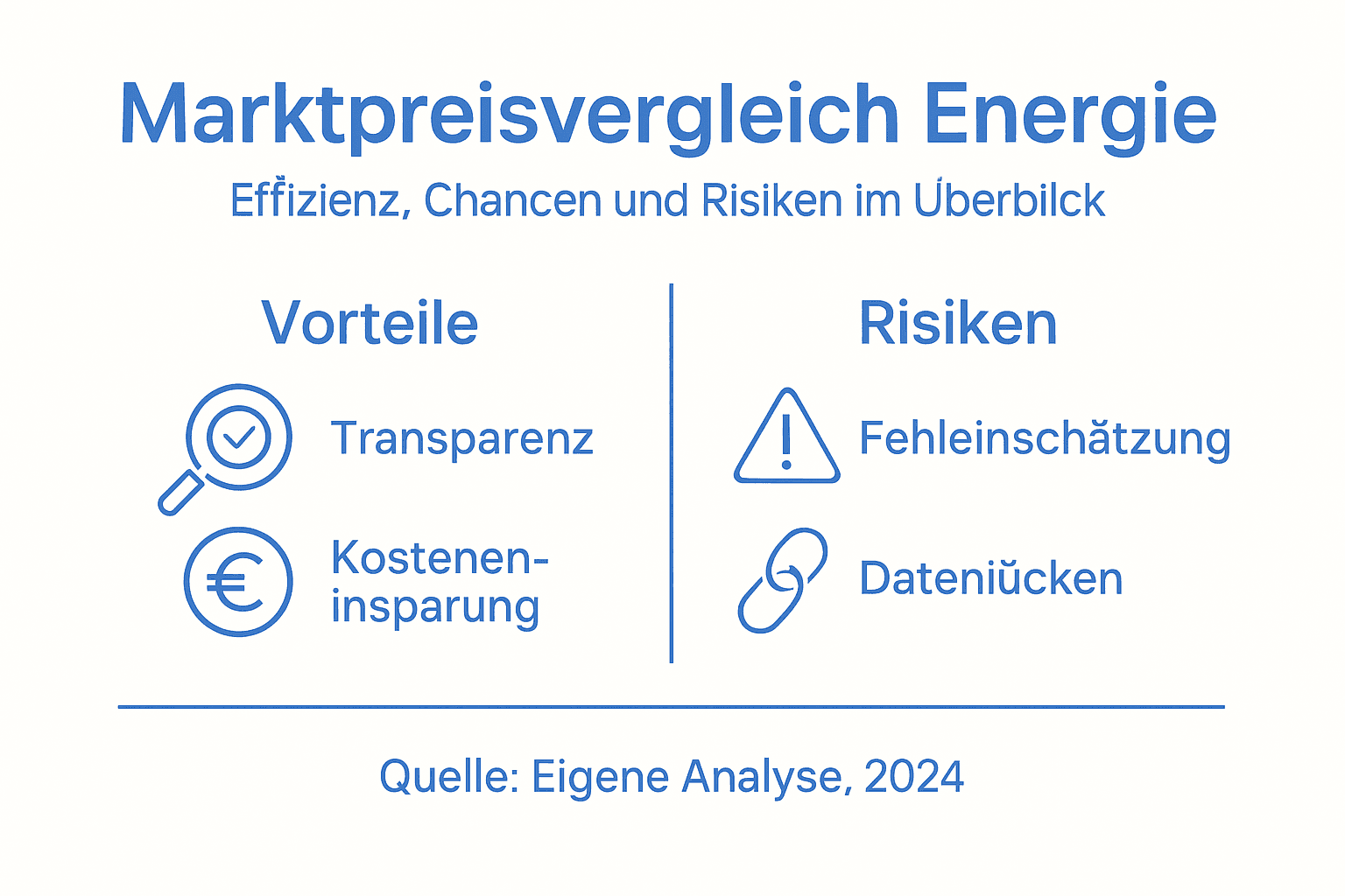 Infografik: Chancen und Risiken beim Marktpreisvergleich auf einen Blick