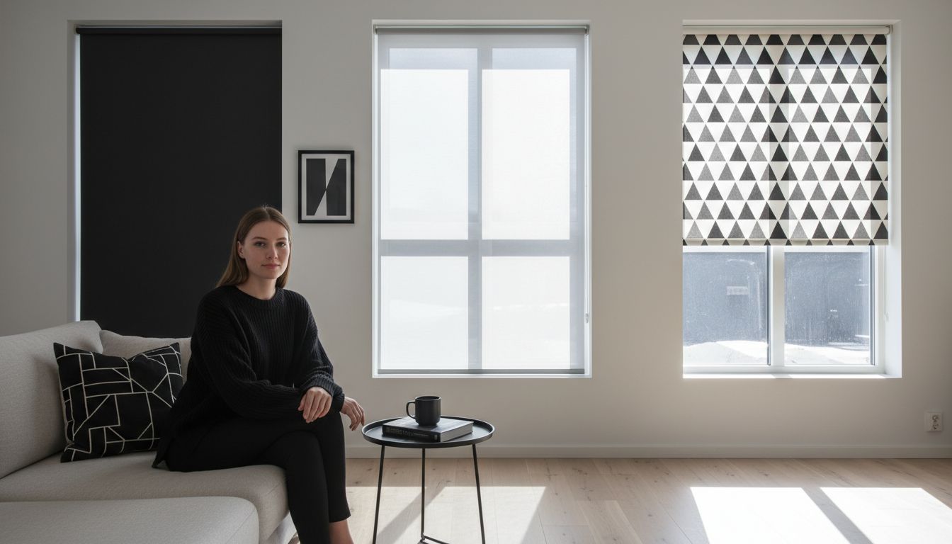 rullaverhot olohuoneessa