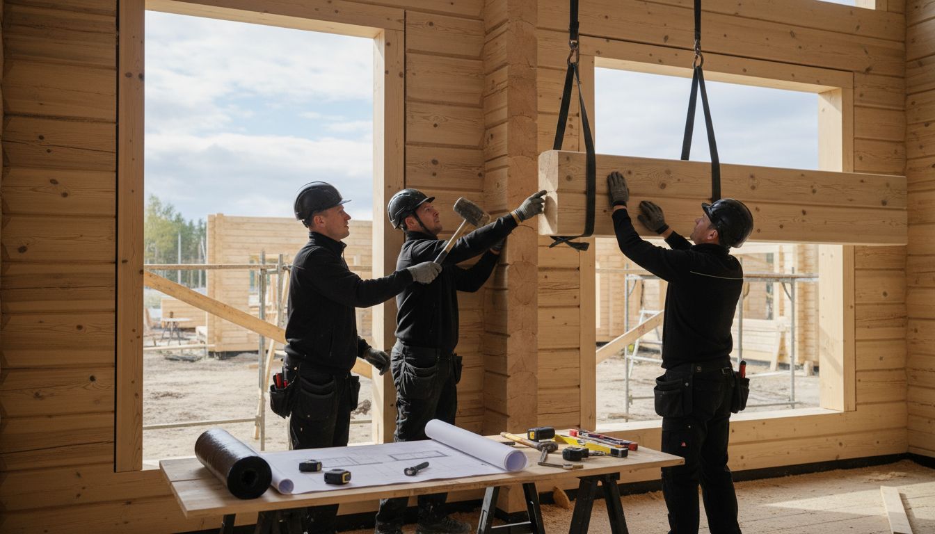 hirsitalon rungon asennus