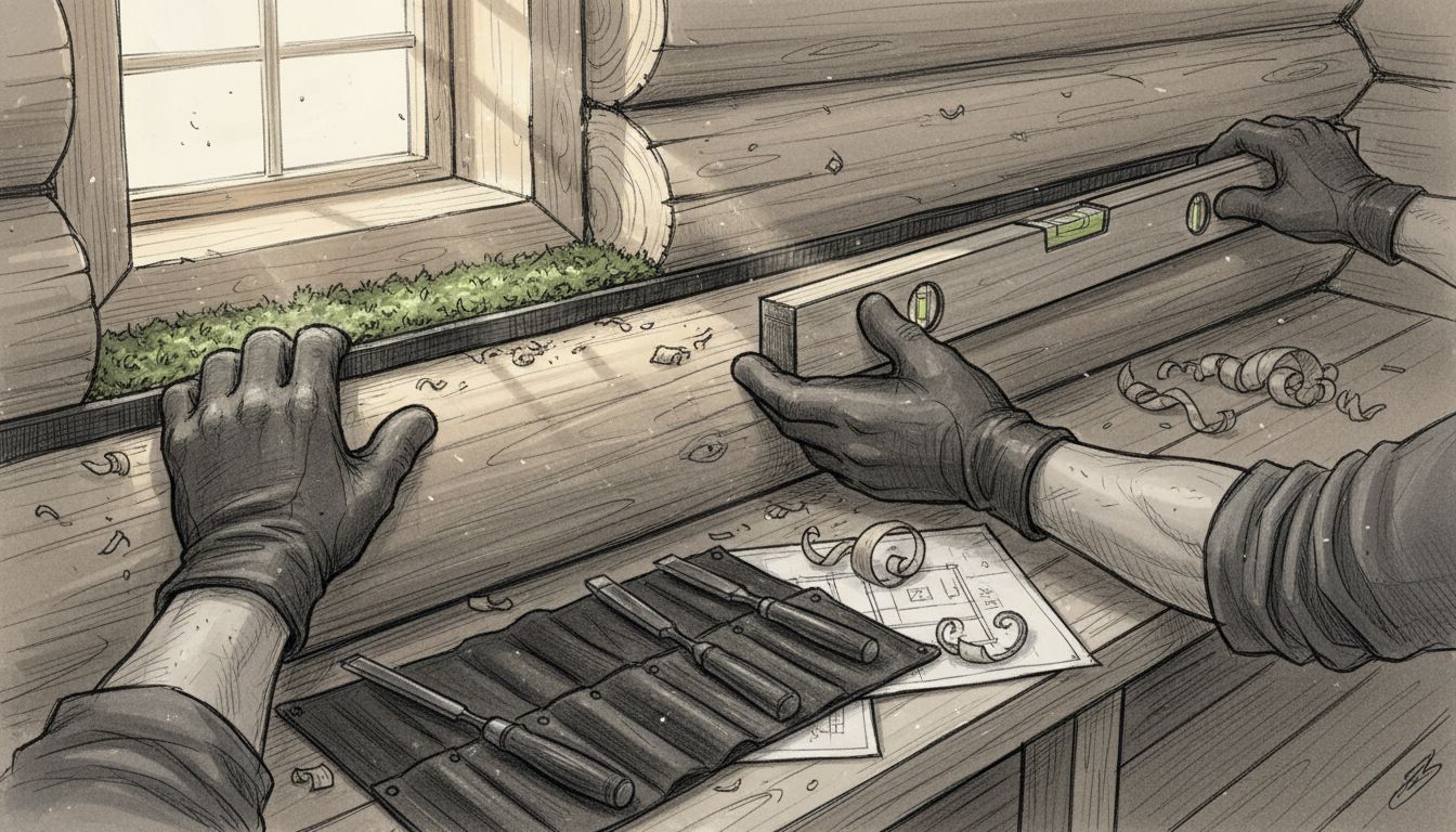 hirsisauna tiivistys työvaihe