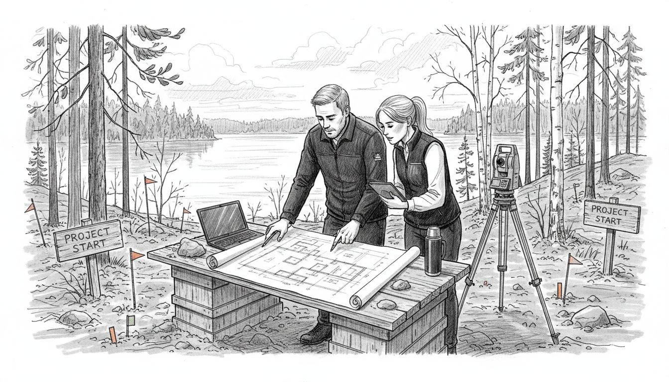 mökin suunnittelu tontilla