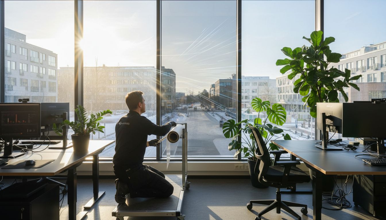 aurinkosuojakalvo asennus toimisto