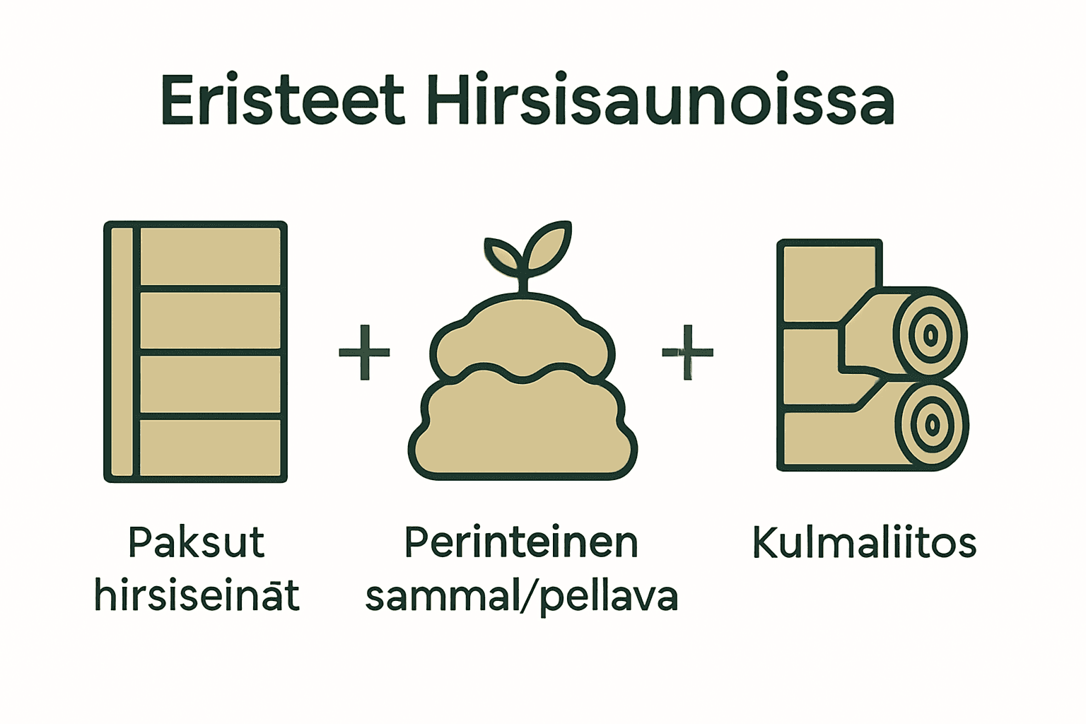 Hirsisaunan Rakennusmateriaalit: Täydellinen Opas 3 Infographic comparing insulation methods in log sauna construction