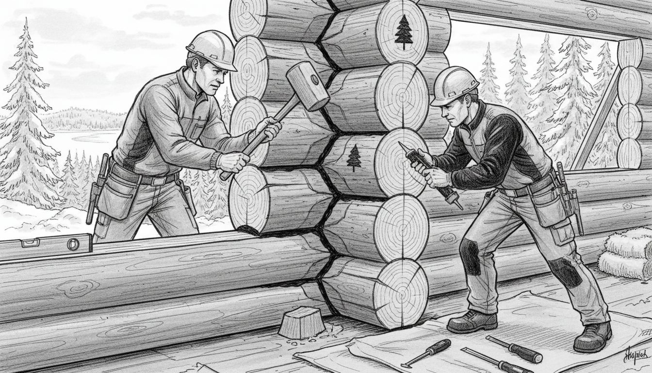 hirsirunko kokoaminen mökki