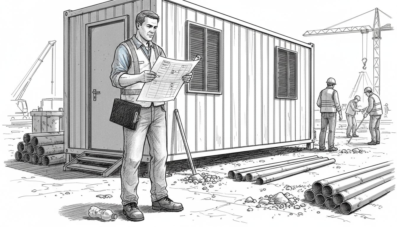 Site manager reviewing project schedule outdoors