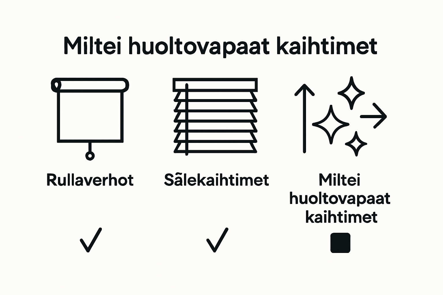 Kuvallinen vertailu eri sälekaihdinmallien huoltotarpeista