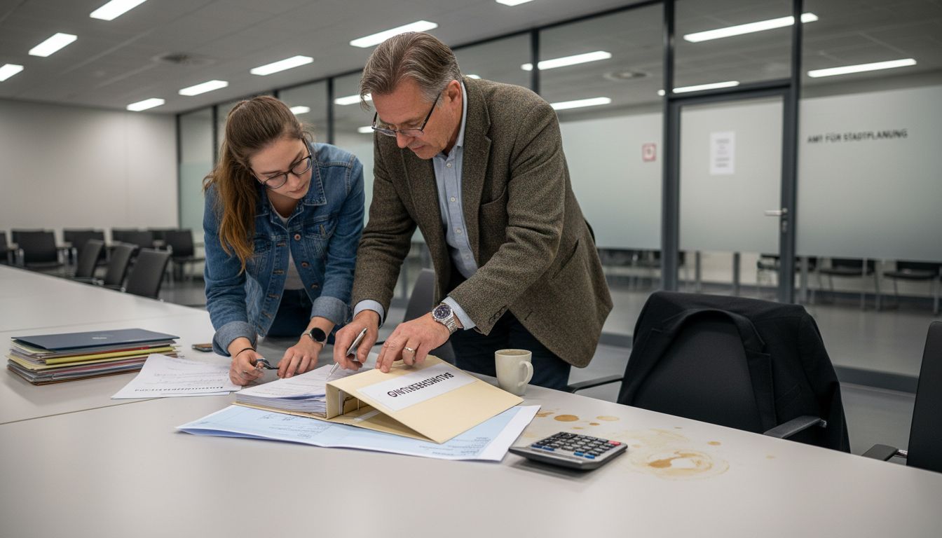 Architekt und Bauherr stimmen die erforderlichen Genehmigungen gemeinsam ab.