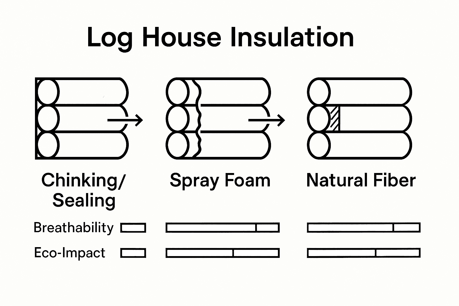 Comparison of log house insulation methods