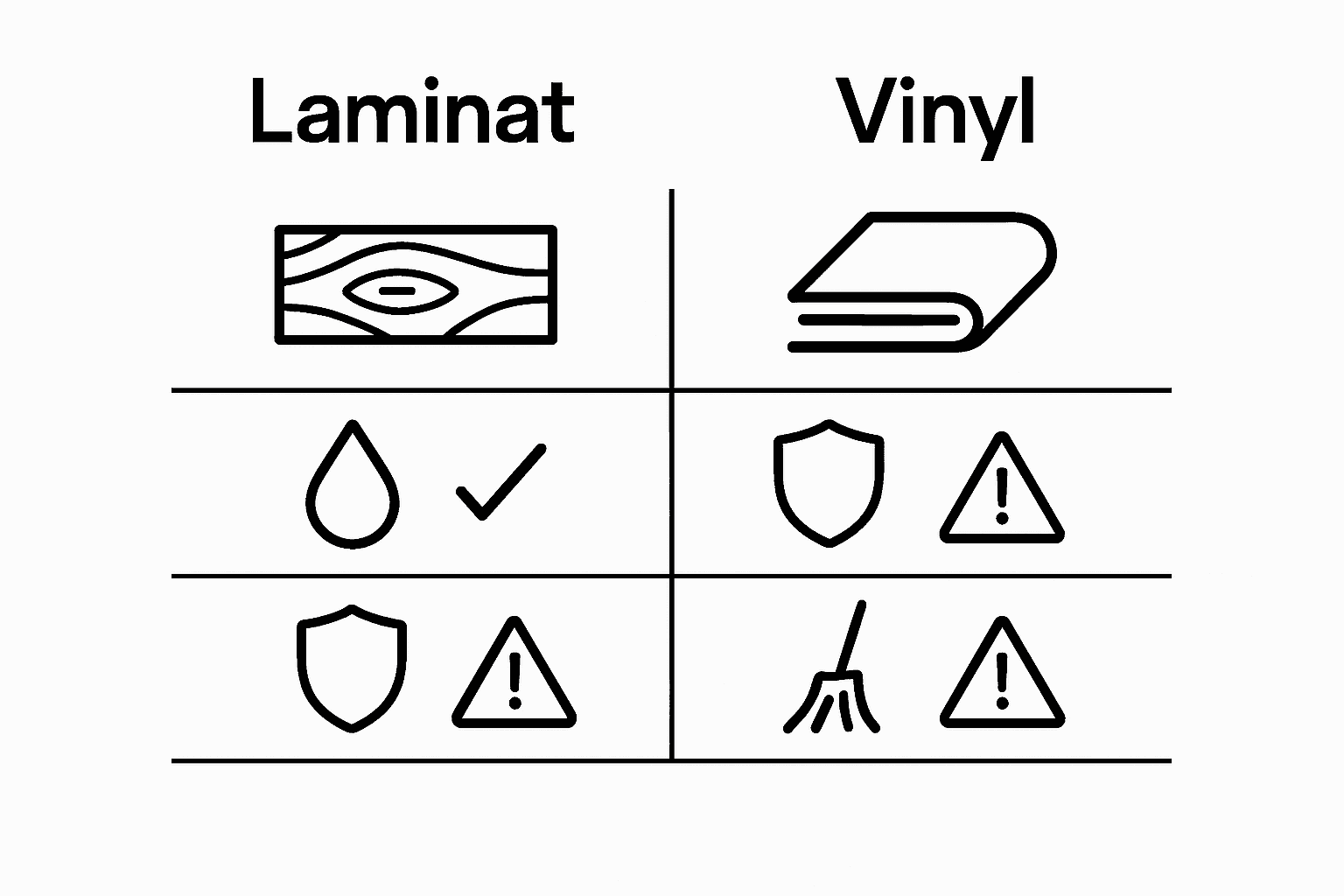 Laminat und Vinyl im direkten Vergleich – Infografik