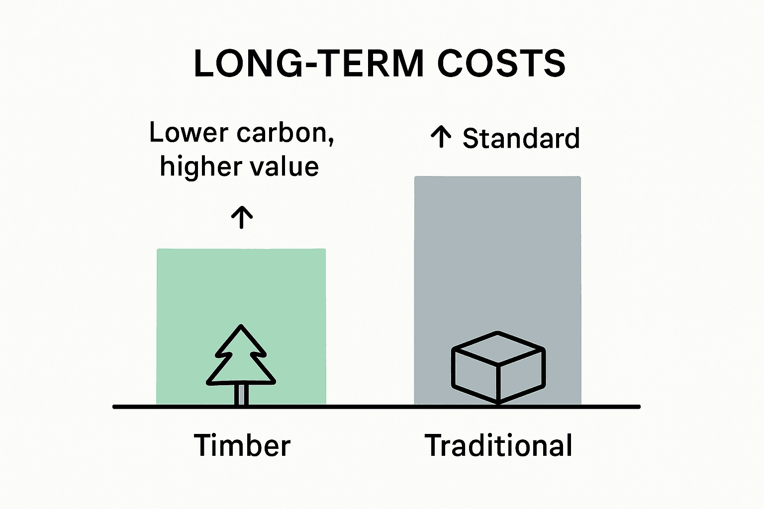 Timber vs traditional building cost infographic