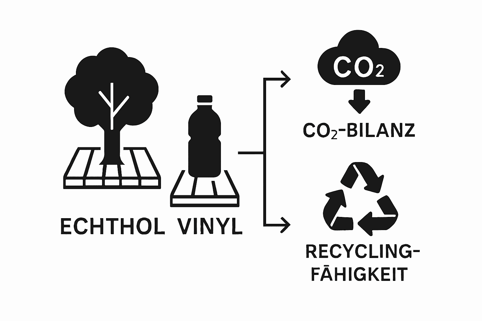 Infografik: Nachhaltigkeit von Holz und Vinyl im Vergleich
