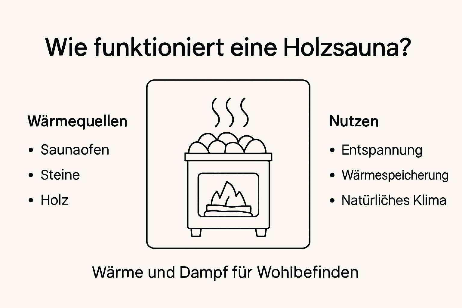 Grafische Darstellung: So funktioniert eine klassische Holzsauna