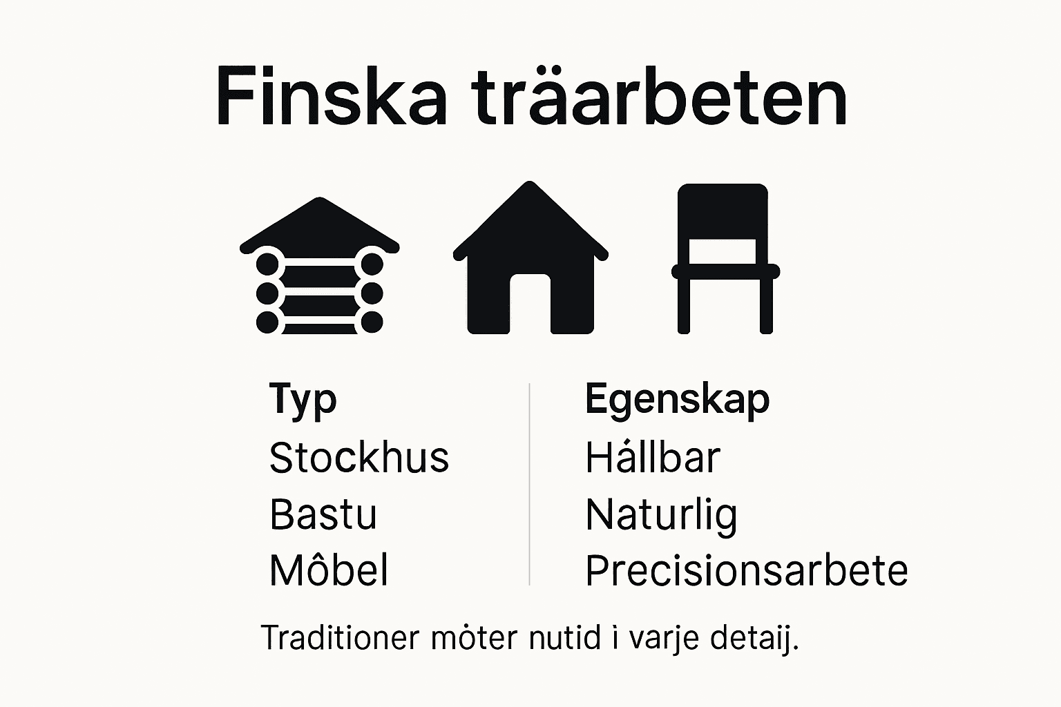 En översikt över finskt träarbete och dess unika egenskaper – allt du behöver veta i en lättöverskådlig infografik.