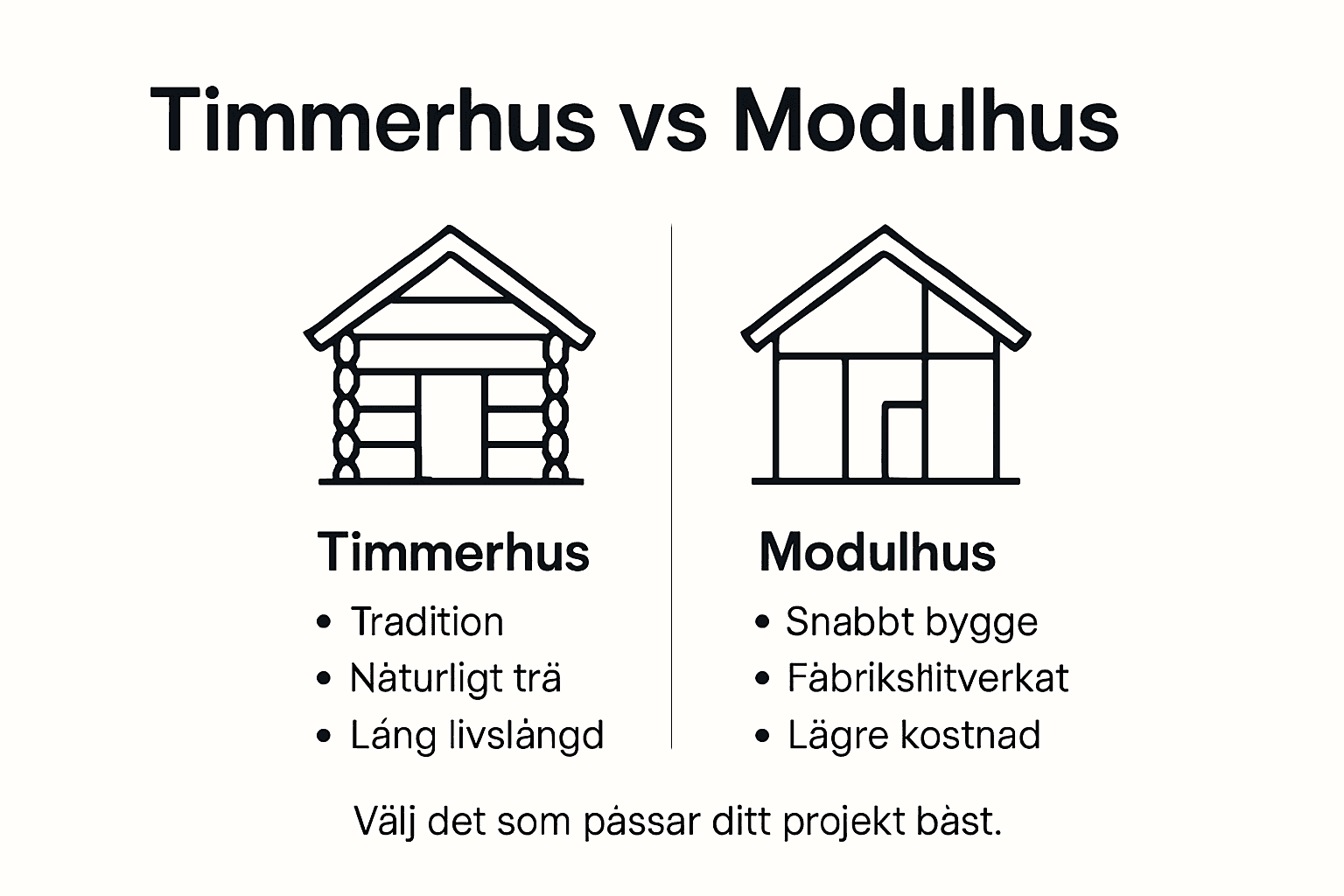 Infografik: Så skiljer sig timmerhus från modulhus
