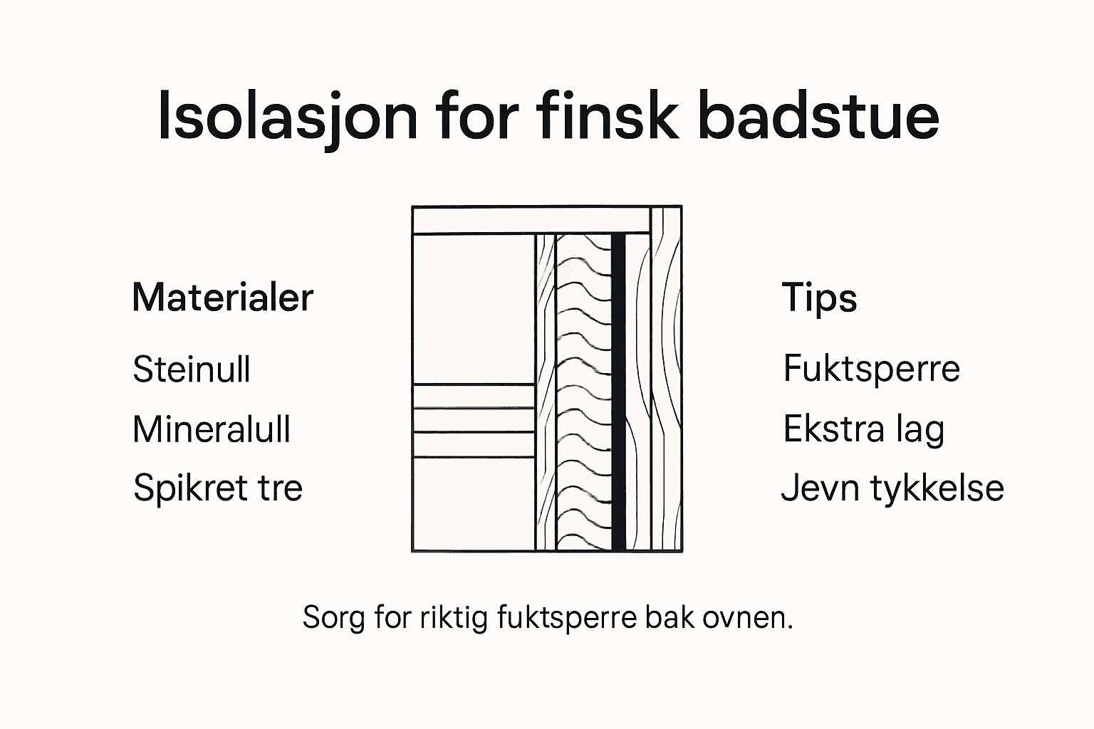Infografikk: Slik velger du riktig isolasjon til badstuen