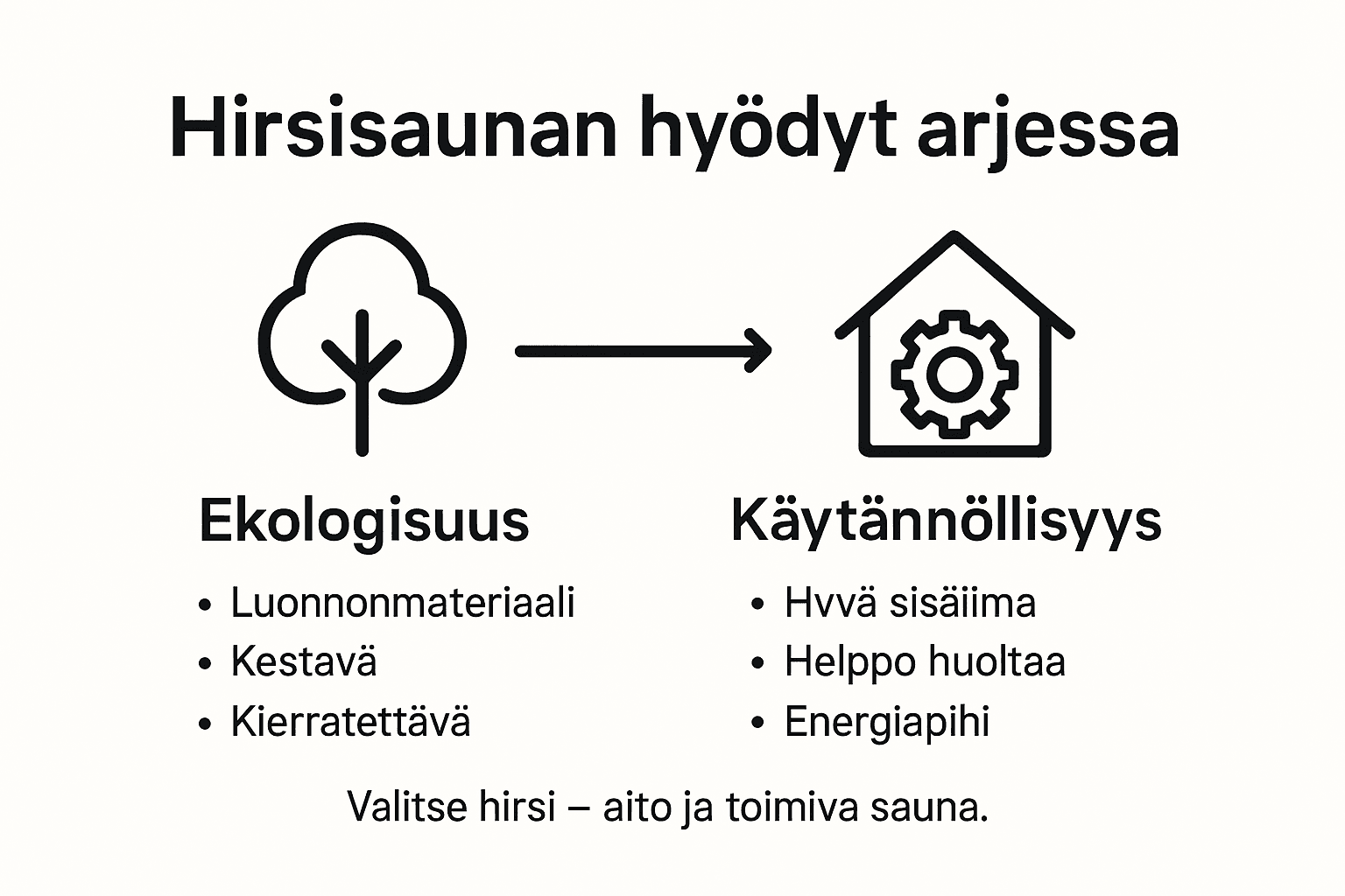 Kuvallinen vertailu: miksi hirsisauna on käytännössä erinomainen valinta?