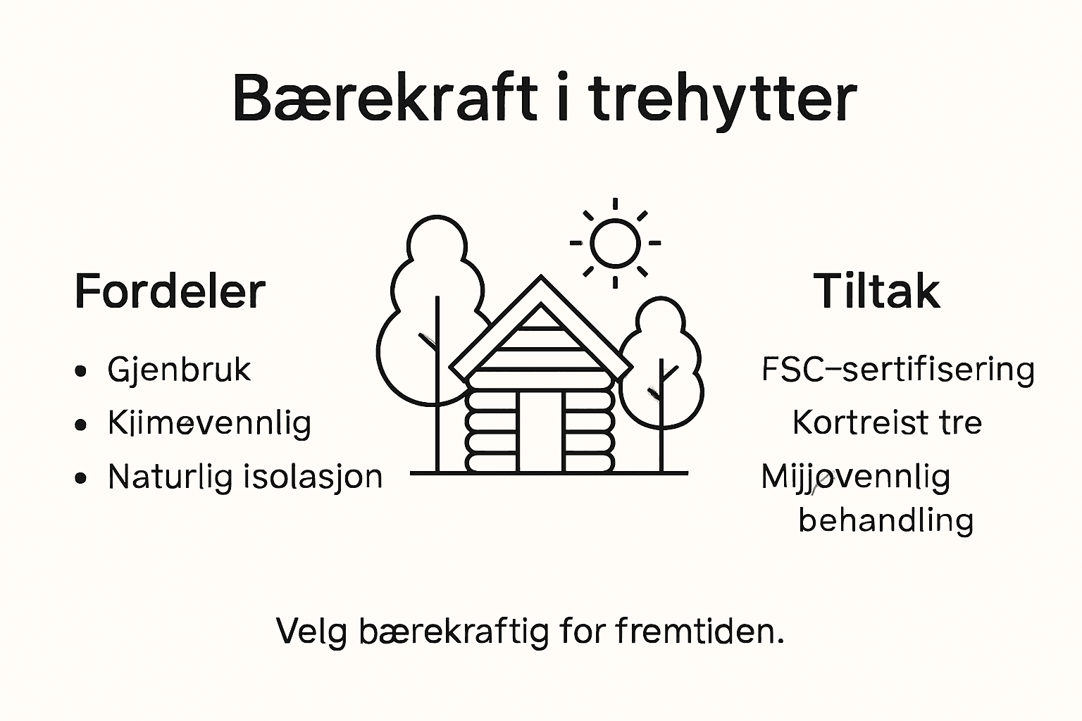 Infografikk: Derfor er trehytter et bærekraftig valg – miljøfordelene du bør kjenne til