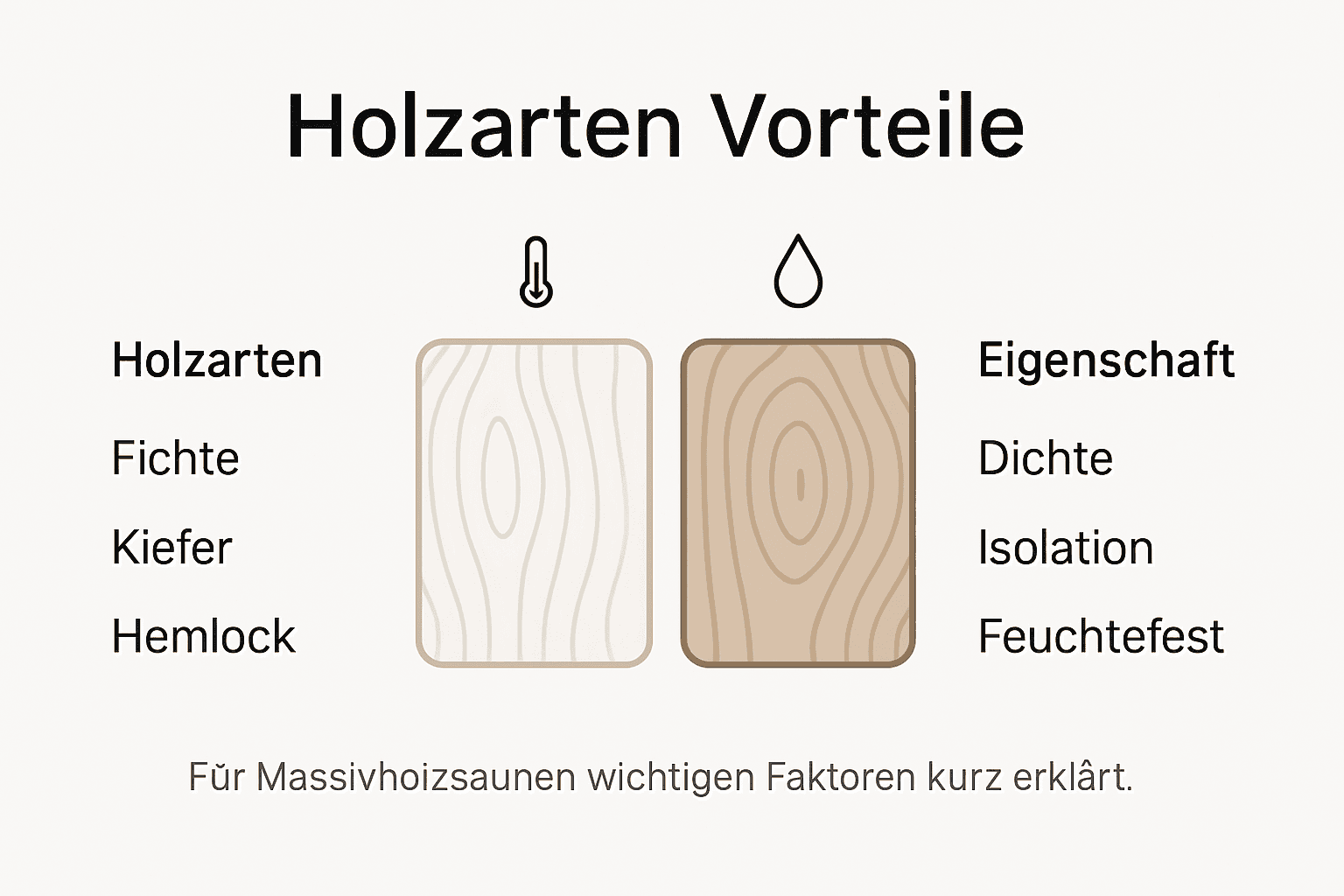Übersicht: Welche Holzarten eignen sich für den Bau einer Massivholzsauna? Ein Vergleich der beliebtesten Optionen.