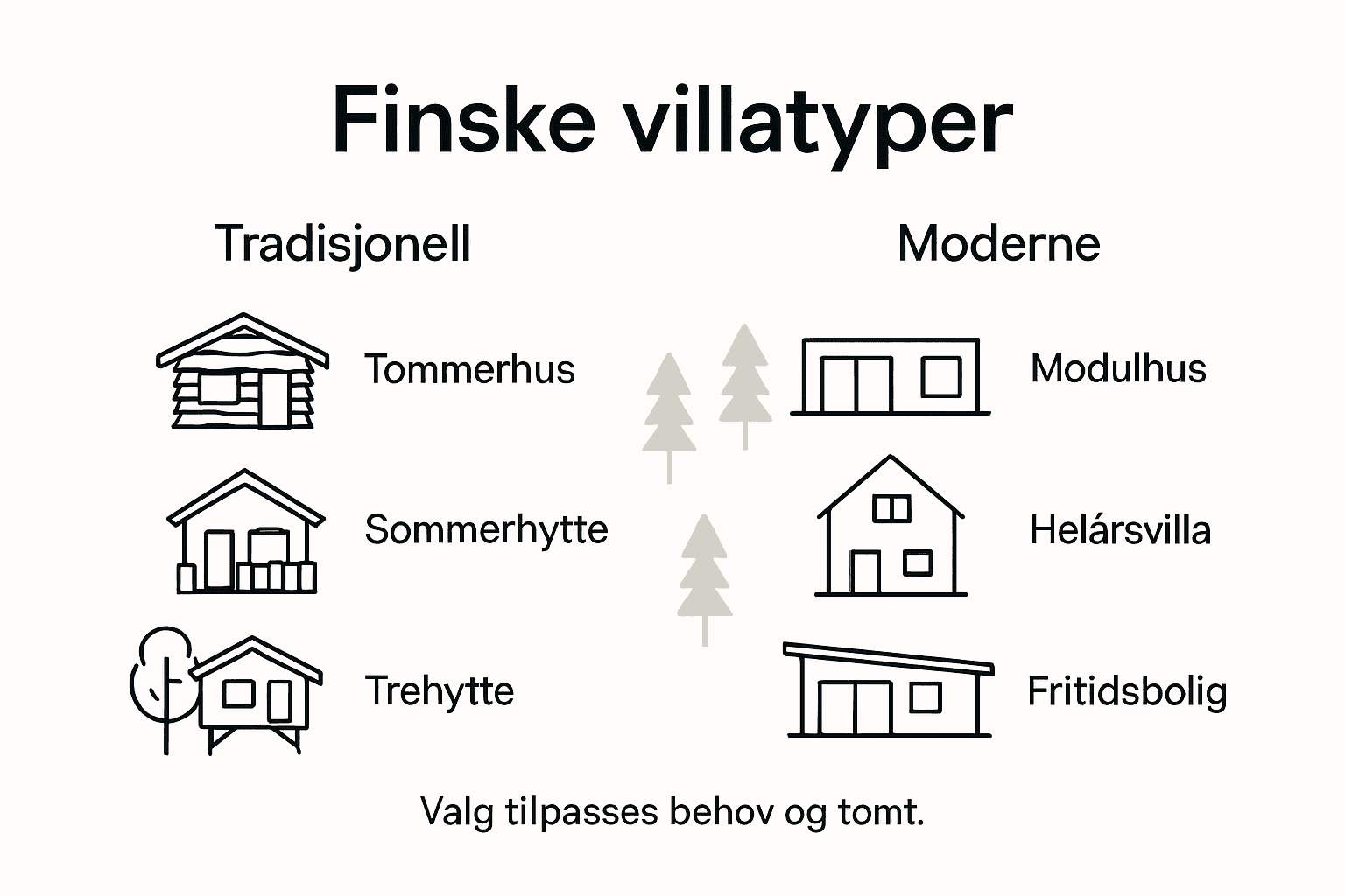 Oversikt: Ulike typer finske villaer og hytter