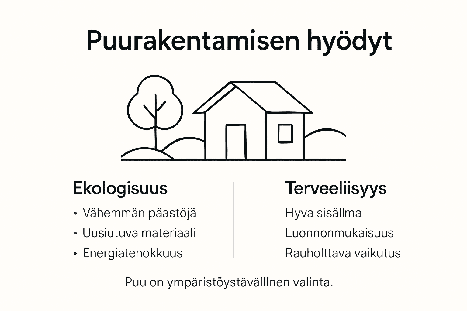 Infograafi: Puurakentamisen hyödyt – ekologinen ja terveellinen vaihtoehto