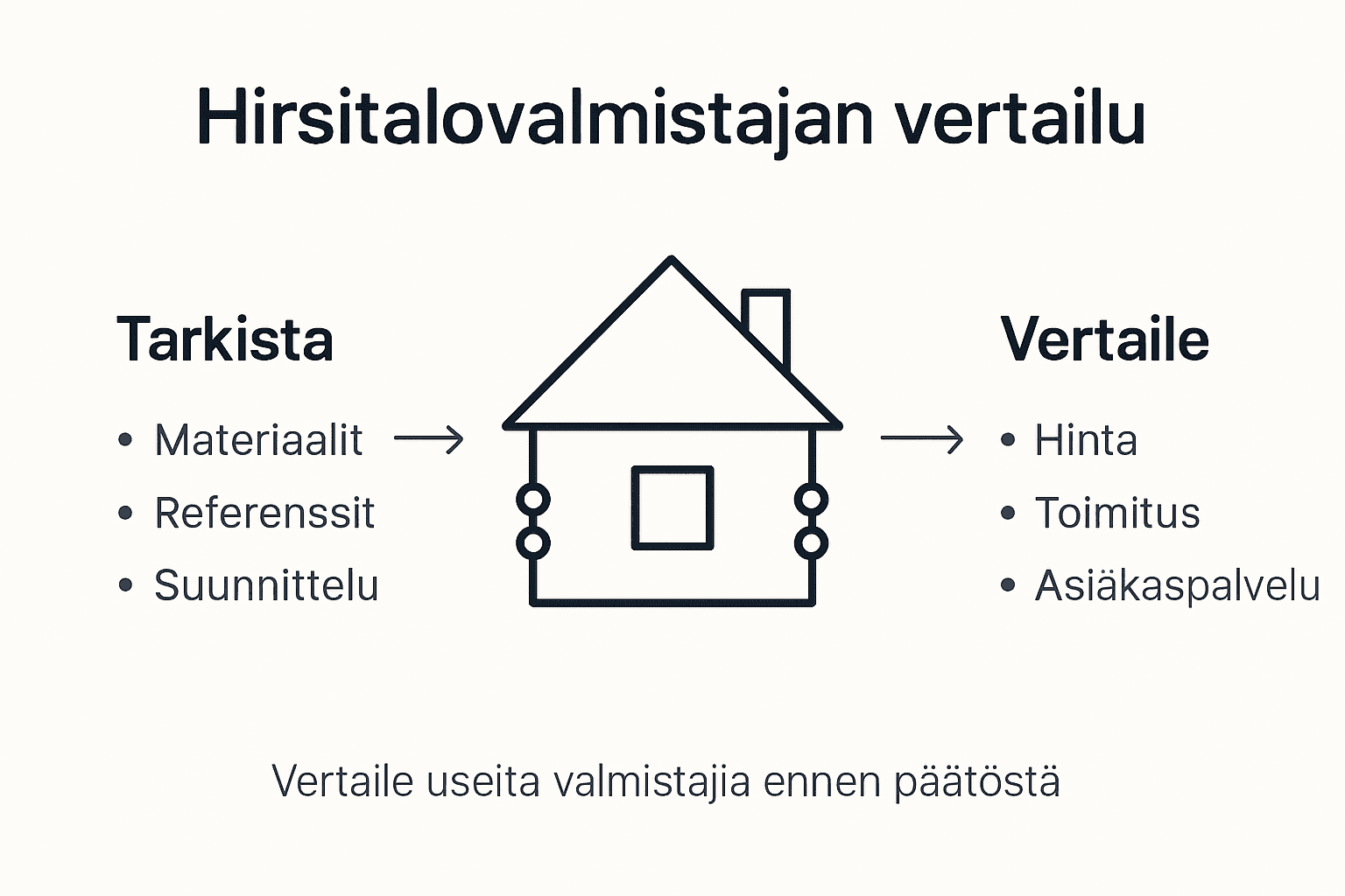 Infograafi: näin vertailet hirsitalovalmistajia askel askeleelta
