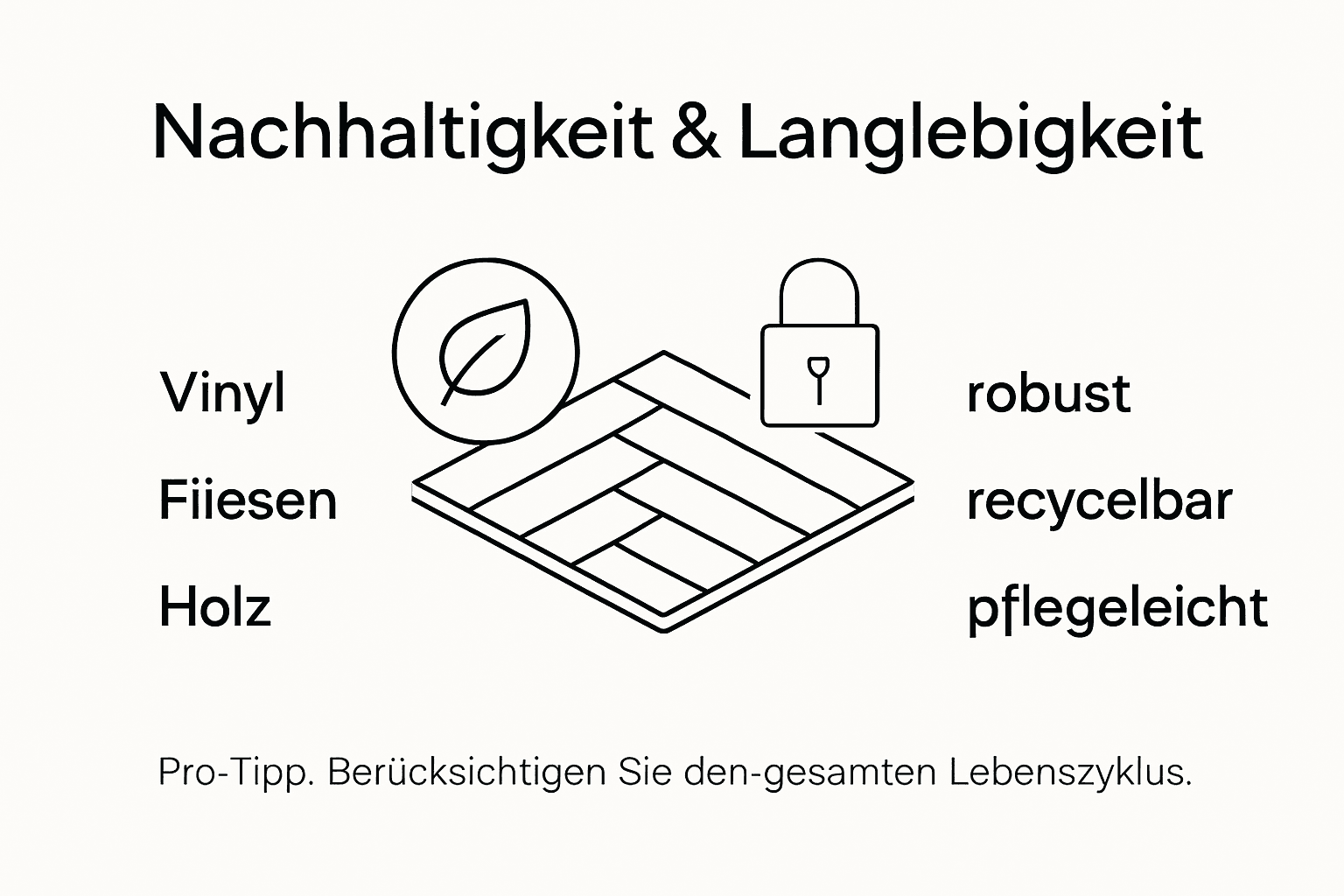 Grafik: Nachhaltigkeit und Lebensdauer von Bodenbelägen im Vergleich