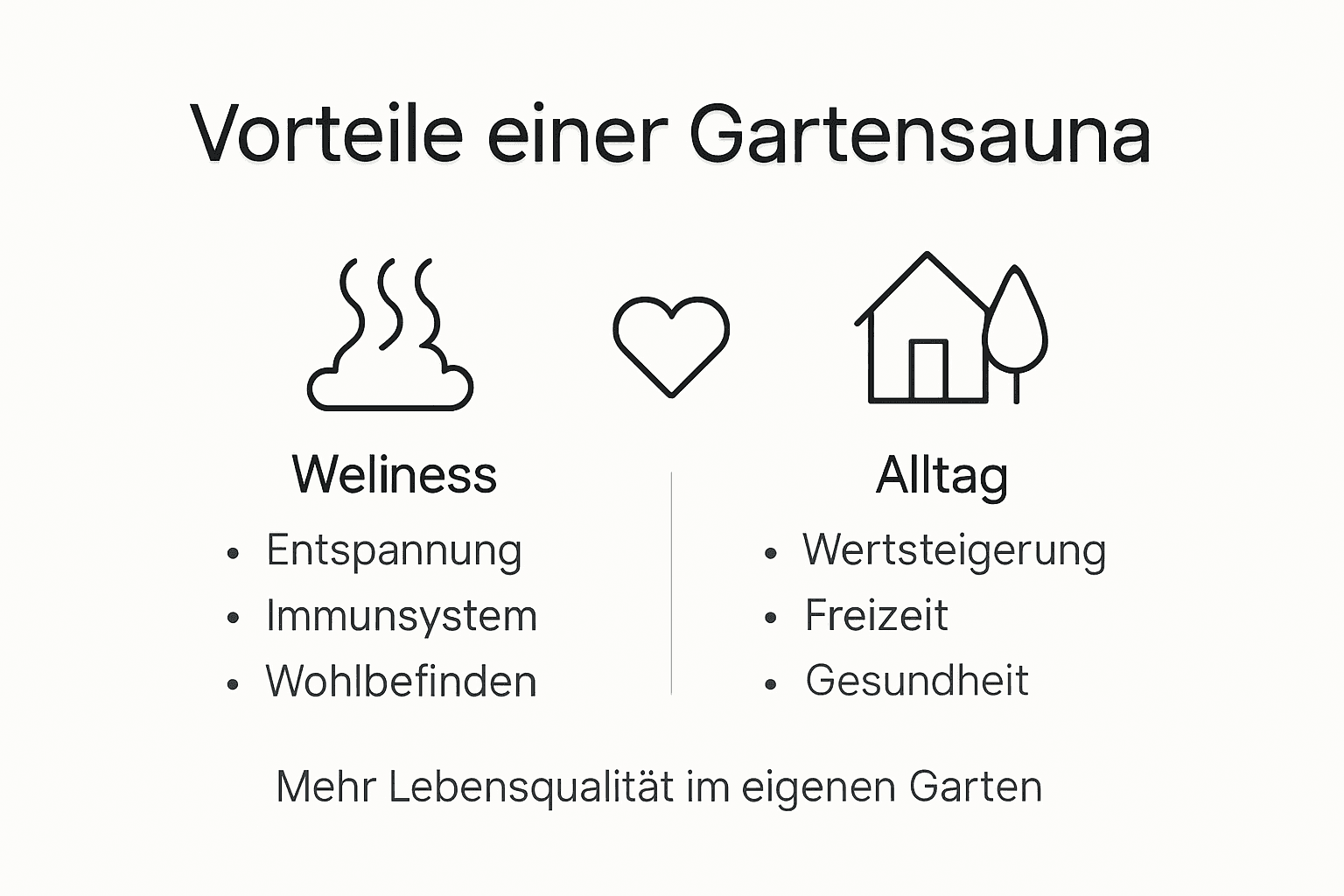 Übersicht: Die wichtigsten Vorteile einer Sauna im eigenen Garten auf einen Blick