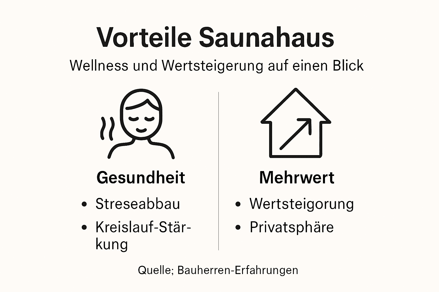 Infografik: Die wichtigsten Vorteile eines eigenen Saunahauses für Bauherren