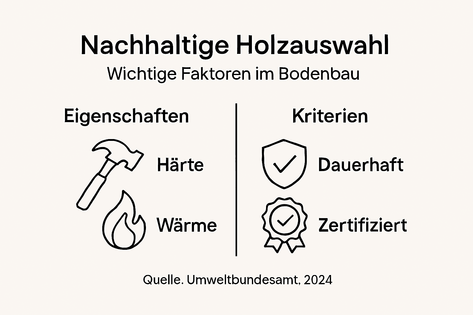 Infografik: Worauf kommt es bei nachhaltigem Holz wirklich an? Wichtige Eigenschaften und Auswahlkriterien im Überblick