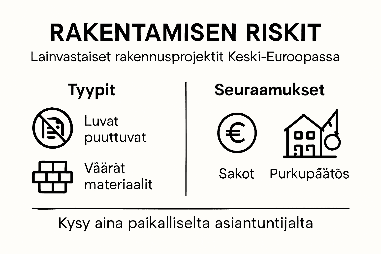 Rakentamisen riskit – mitä laittomuuksiin liittyvät vaarat tarkoittavat käytännössä?