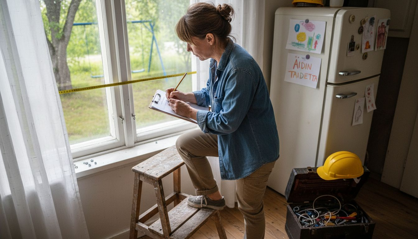 Ikkunan mittaaminen markiisin asennusta varten