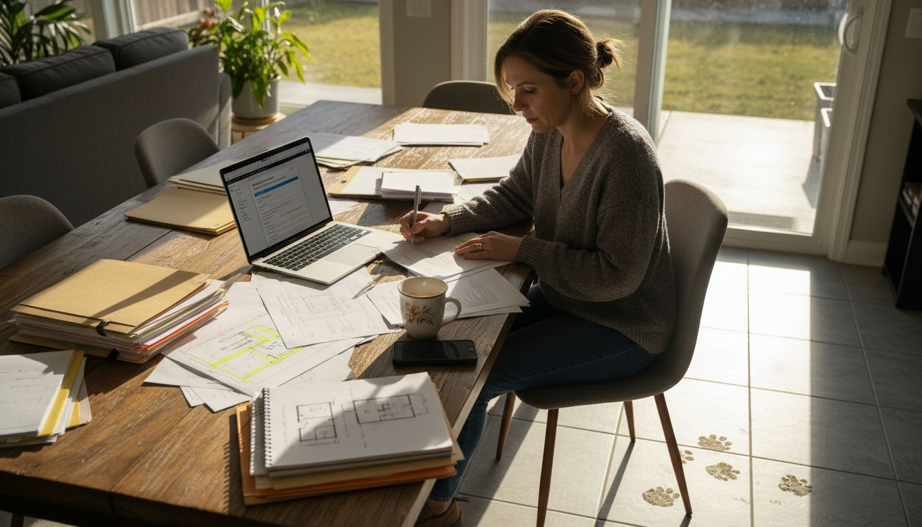 Homeowner preparing log home permit documents