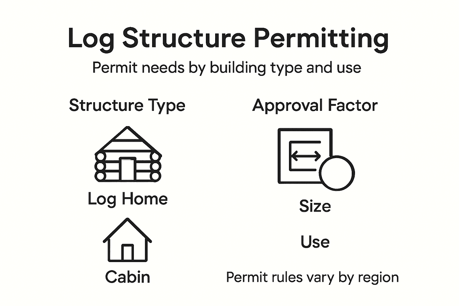 Infographic on log structure permit types and factors