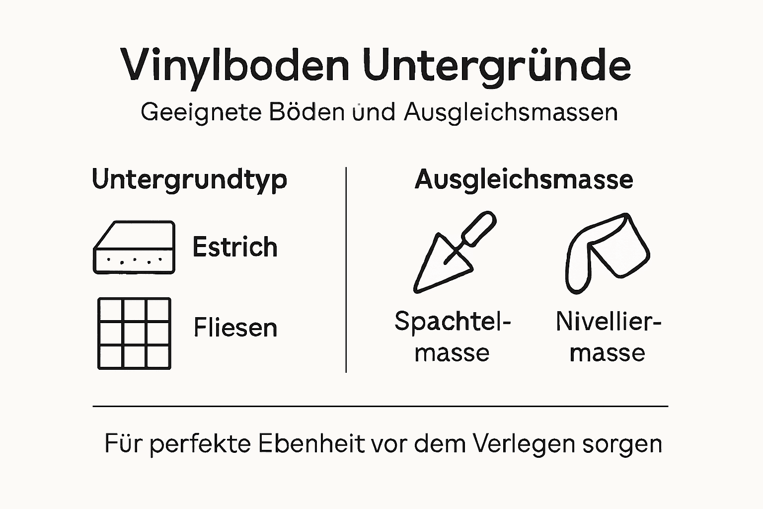 Übersicht: Geeignete Untergründe und Spachtelmassen für Vinylböden