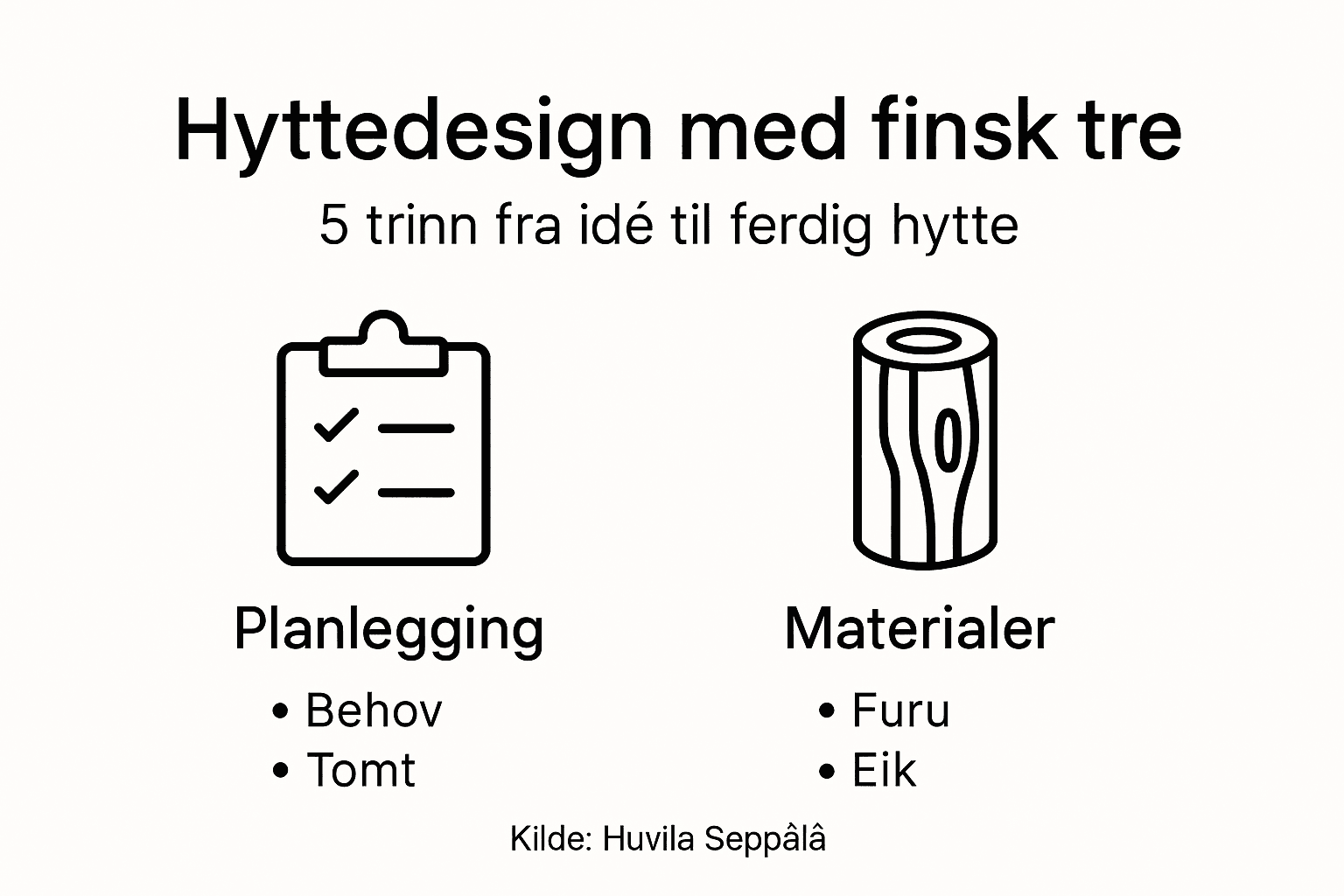 Visuell guide til hyttebygging og valg av treverk
