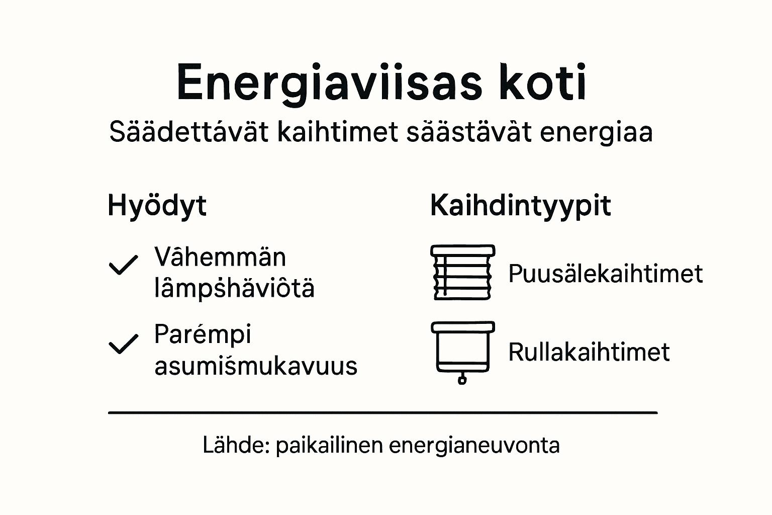 Kaavio: Miten kaihtimet auttavat säästämään energiaa kotona