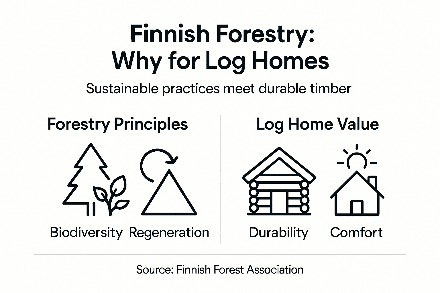 Infographic showing key Finnish forestry benefits