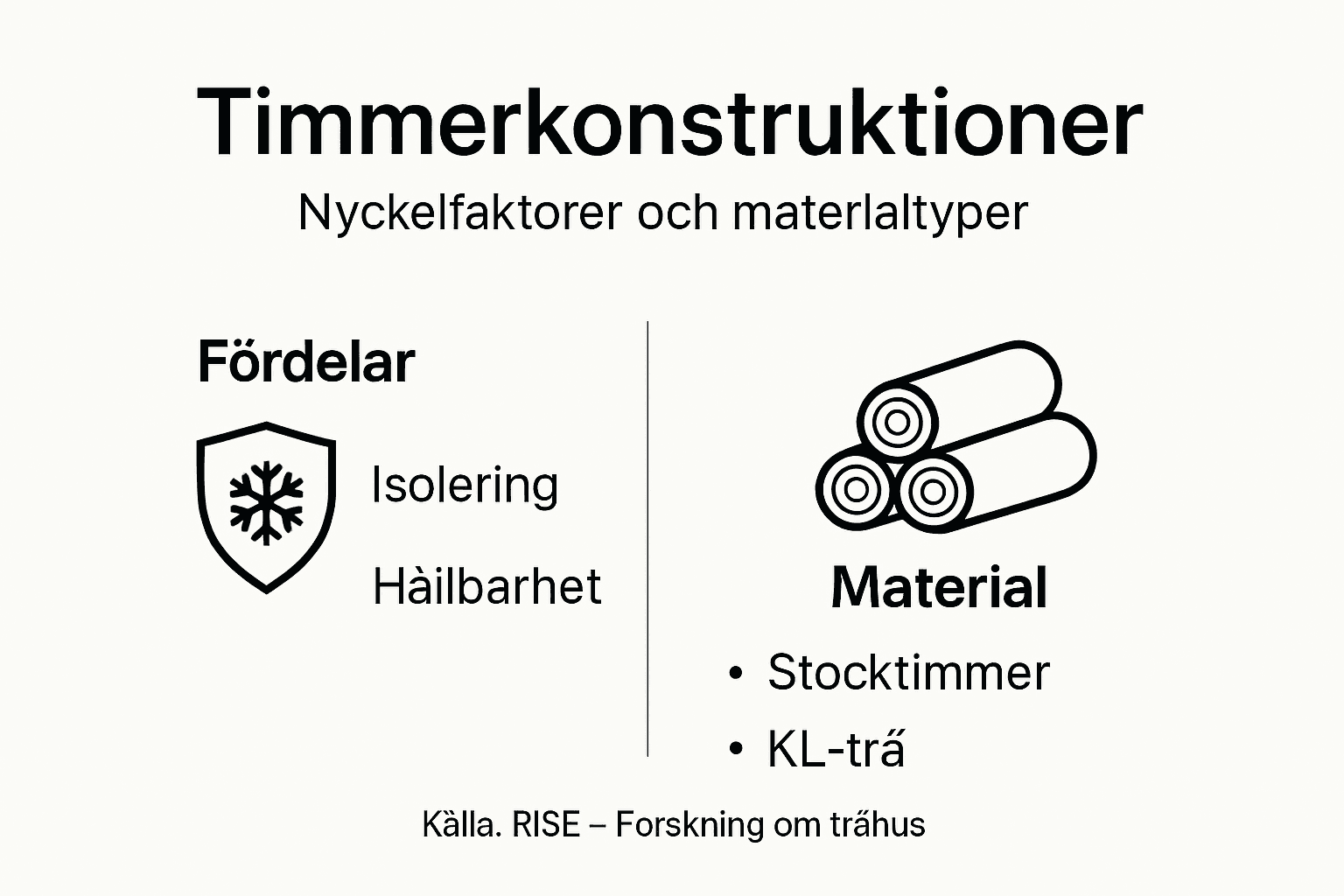 En översikt i infografik: materialval och fördelar med timmerkonstruktion