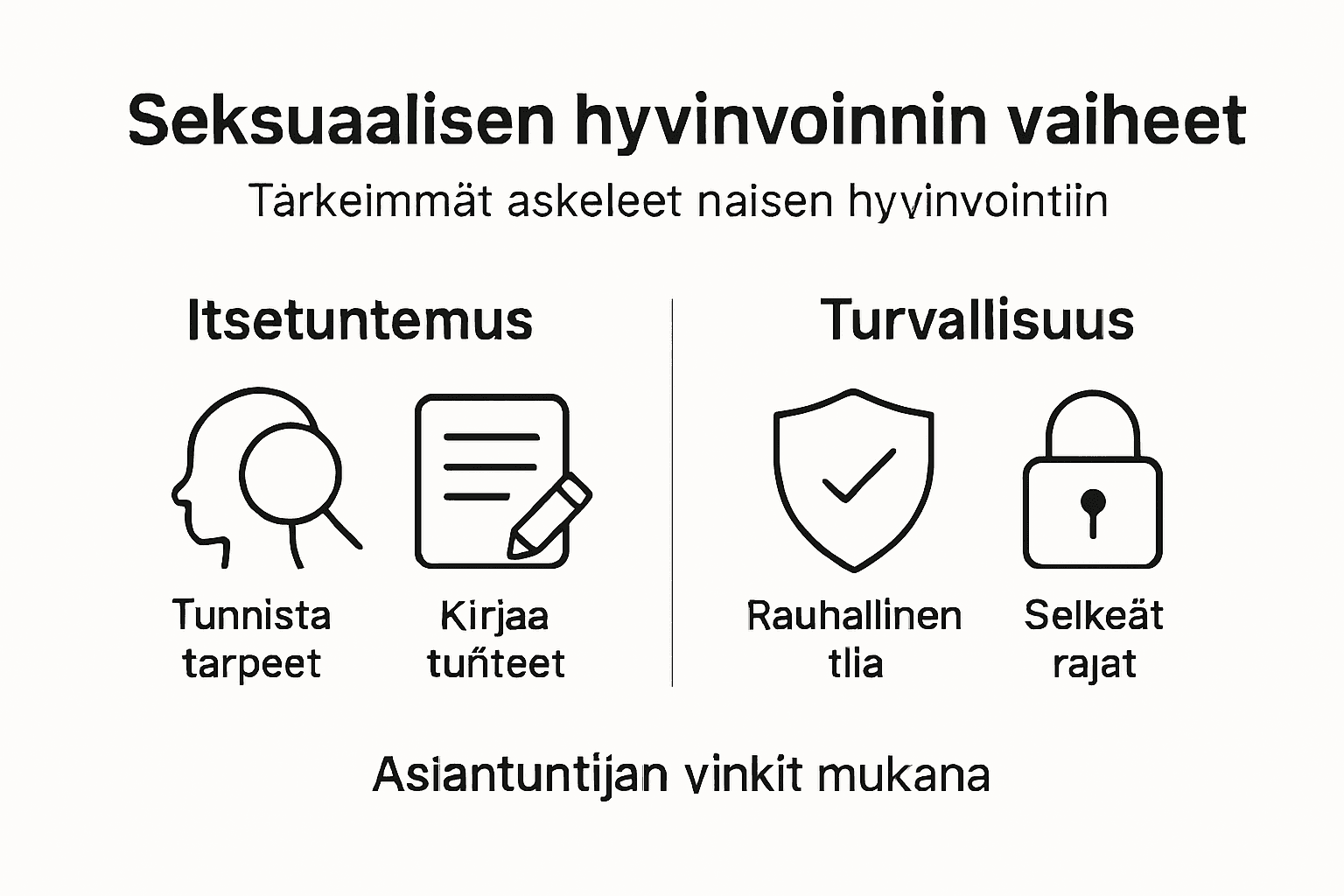 Infografiikka: Askeleet kohti seksuaalista hyvinvointia