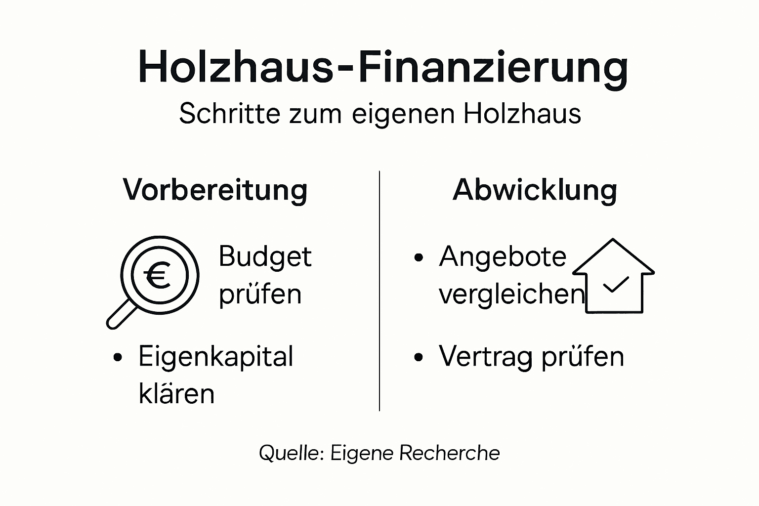 Schritt-für-Schritt-Anleitung: So finanzieren Sie Ihr Holzhaus – kompakt als Infografik