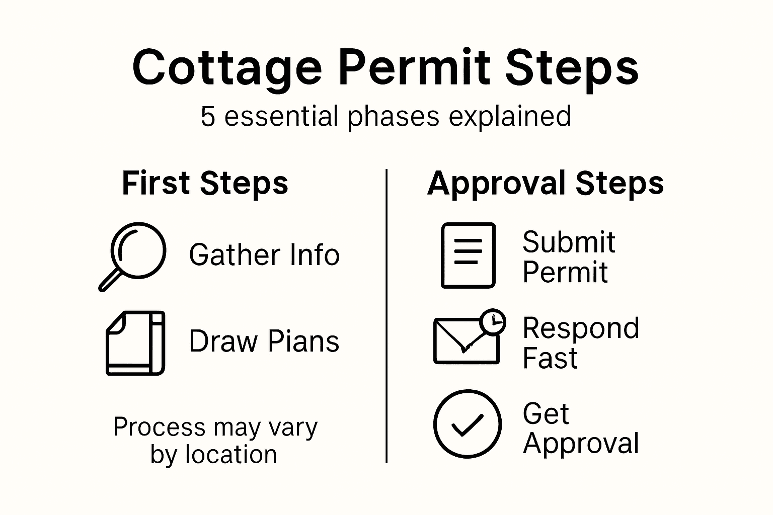 Infographic of main cottage permit process steps